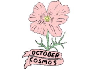 Sticker Custom Preview Image #042293 Calendar Birthstones Flowers10 October Cosmos