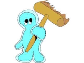 Sticker Custom Preview Image #042517 Cartoons Amoeba Man Clean Up