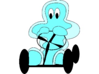 Sticker Custom Preview Image #042525 Cartoons Amoeba Man Driving Cart