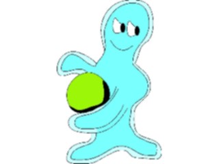 Sticker Custom Preview Image #042527 Cartoons Amoeba Man Green Ball