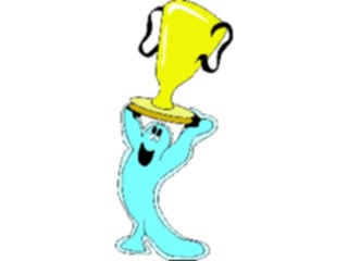 Sticker Custom Preview Image #042532 Cartoons Amoeba Man Holding Trophy