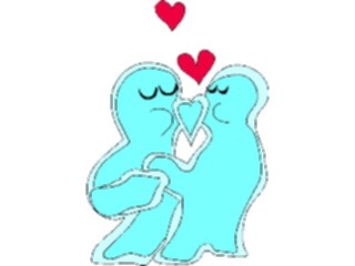 Sticker Custom Preview Image #042538 Cartoons Amoeba Man Kissing