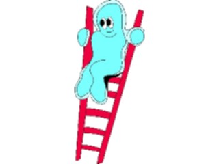 Sticker Custom Preview Image #042542 Cartoons Amoeba Man On Ladder1