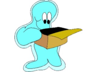 Sticker Custom Preview Image #042544 Cartoons Amoeba Man Opening Box