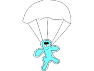 Sticker Custom Preview Image #042545 Cartoons Amoeba Man Parachuting