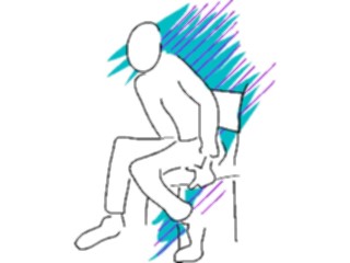 Sticker Custom Preview Image #042808 Cartoons Body Language Sitting Nervous