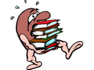 Sticker Custom Preview Image #042971 Cartoons Human Beans Carrying Books