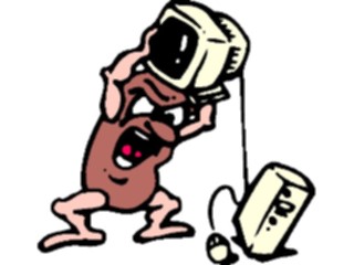 Sticker Custom Preview Image #042975 Cartoons Human Beans Computer Frustrated