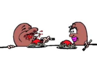 Sticker Custom Preview Image #042993 Cartoons Human Beans Eating Spaghetti