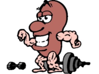 Sticker Custom Preview Image #043050 Cartoons Human Beans Weight Lifter