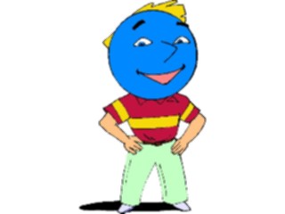 Sticker Custom Preview Image #043502 Cartoons Offbeat Blue Head Proud