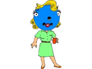 Sticker Custom Preview Image #043504 Cartoons Offbeat Blue Headwith Glass