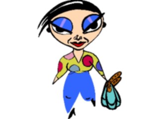 Sticker Custom Preview Image #043794 Cartoons Offbeat Funky Woman