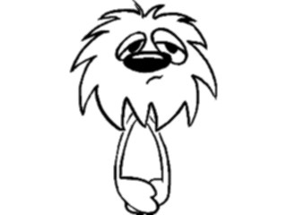 Sticker Custom Preview Image #043799 Cartoons Offbeat Fuzzy Head Depressed