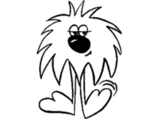 Sticker Custom Preview Image #043800 Cartoons Offbeat Fuzzy Head Smirking