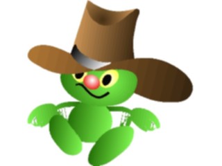 Sticker Custom Preview Image #043825 Cartoons Offbeat Greenman Cowboy