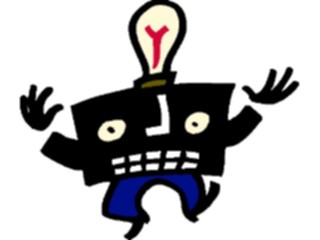 Sticker Custom Preview Image #043911 Cartoons Offbeat Light Bulb Man