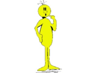 Sticker Custom Preview Image #044377 Cartoons Offbeat Yellow Dude Suprised