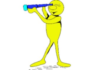 Sticker Custom Preview Image #044379 Cartoons Offbeat Yellow Dudewith Telescope