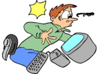 Sticker Custom Preview Image #046242 Computers Cartoons Computer Accident