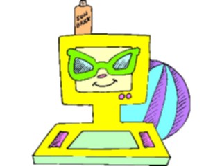 Sticker Custom Preview Image #046252 Computers Cartoons Computer Beach