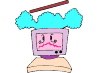 Sticker Custom Preview Image #046255 Computers Cartoons Computer Blowing Top