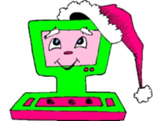 Sticker Custom Preview Image #046264 Computers Cartoons Computer Christmas