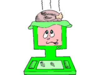 Sticker Custom Preview Image #046268 Computers Cartoons Computer Cooking Chicken