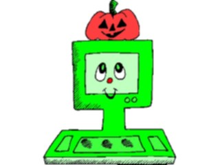 Sticker Custom Preview Image #046316 Computers Cartoons Computer Pumpkin