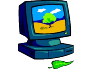 Sticker Custom Preview Image #046344 Computers Cartoons Computerwith Landscape