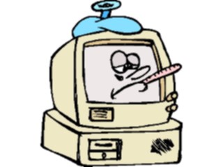 Sticker Custom Preview Image #046348 Computers Cartoons Computerwith Virus3