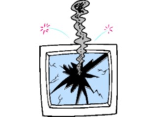 Sticker Custom Preview Image #046397 Computers Cartoons Exploding Monitor