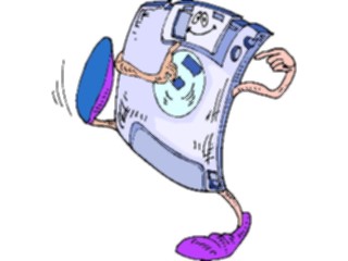 Sticker Custom Preview Image #046400 Computers Cartoons Floppy Disk Walking