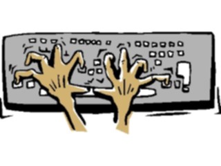 Sticker Custom Preview Image #046436 Computers Cartoons Keyboardwith Hands