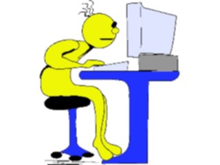 Sticker Custom Preview Image #046567 Computers Cartoons Yellow Dude Computing1