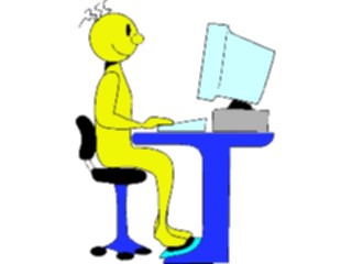 Sticker Custom Preview Image #046568 Computers Cartoons Yellow Dude Computing2