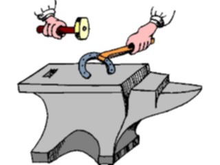 Sticker Custom Preview Image #048277 Construction Anvil Horseshoe