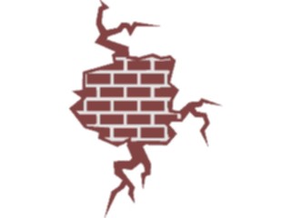 Sticker Custom Preview Image #048318 Construction Brick Wall Cracked