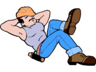 Sticker Custom Preview Image #048415 Construction Construction Worker Resting