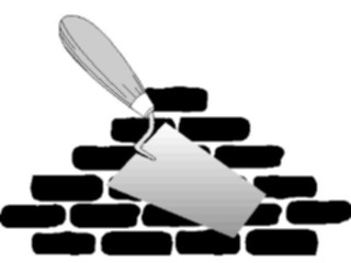 Sticker Custom Preview Image #048646 Construction Trowel Bricks