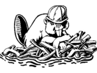 Sticker Custom Preview Image #048678 Construction Worker Beaver