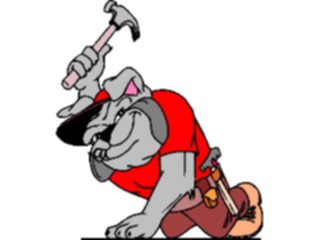 Sticker Custom Preview Image #048679 Construction Worker Bulldog