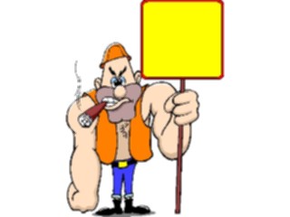 Sticker Custom Preview Image #048686 Construction Workerwith Sign