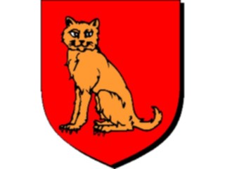 Sticker Custom Preview Image #048733 Crests Emblems Animals Cat Sejant