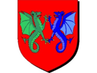 Sticker Custom Preview Image #048916 Crests Emblems Animals Wyvern Combatant