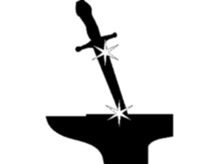 Sticker Custom Preview Image #049140 Crests Emblems Inanimate Anvil Sword