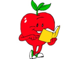 Sticker Custom Preview Image #050246 Education Schools Cartoons Apple Reading Book