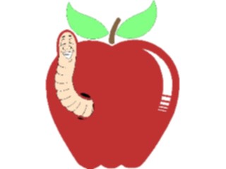 Sticker Custom Preview Image #050247 Education Schools Cartoons Applewith Worm1