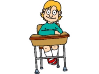 Sticker Custom Preview Image #050429 Education Schools Cartoons Girlat Desk