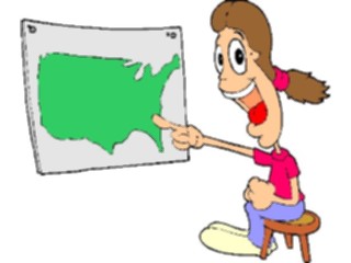 Sticker Custom Preview Image #050430 Education Schools Cartoons Girl Pointingto Map